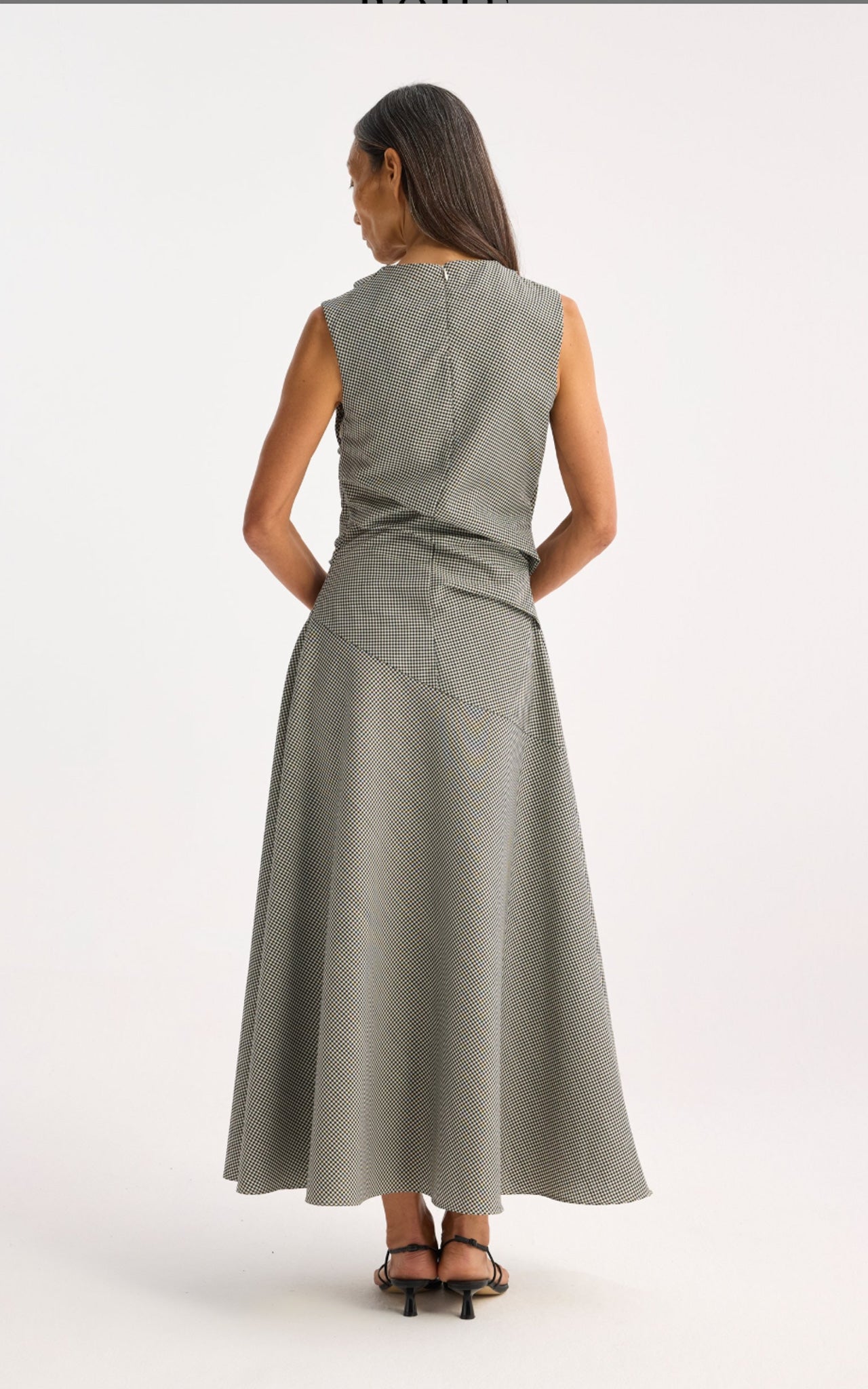 Sleeveless TWISTED Mini-Check Dress