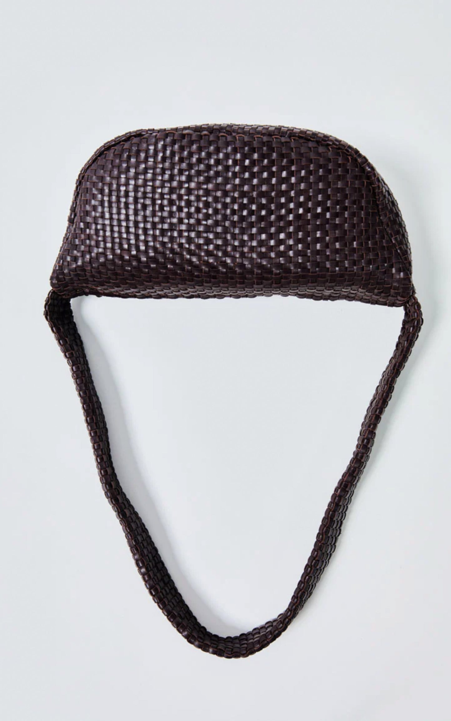 Woven CRESCENT Bag - Chocolate