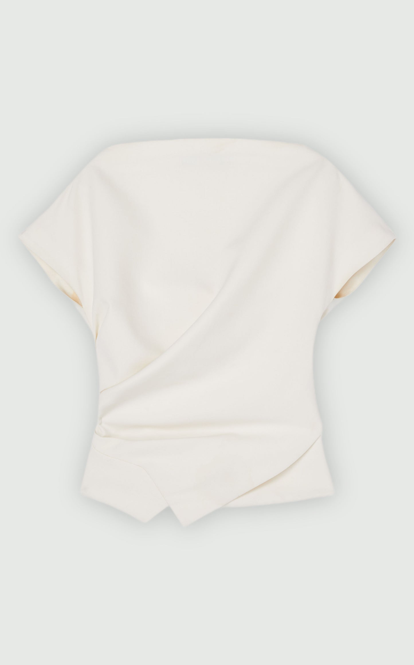 Draped Wool Lapel Top