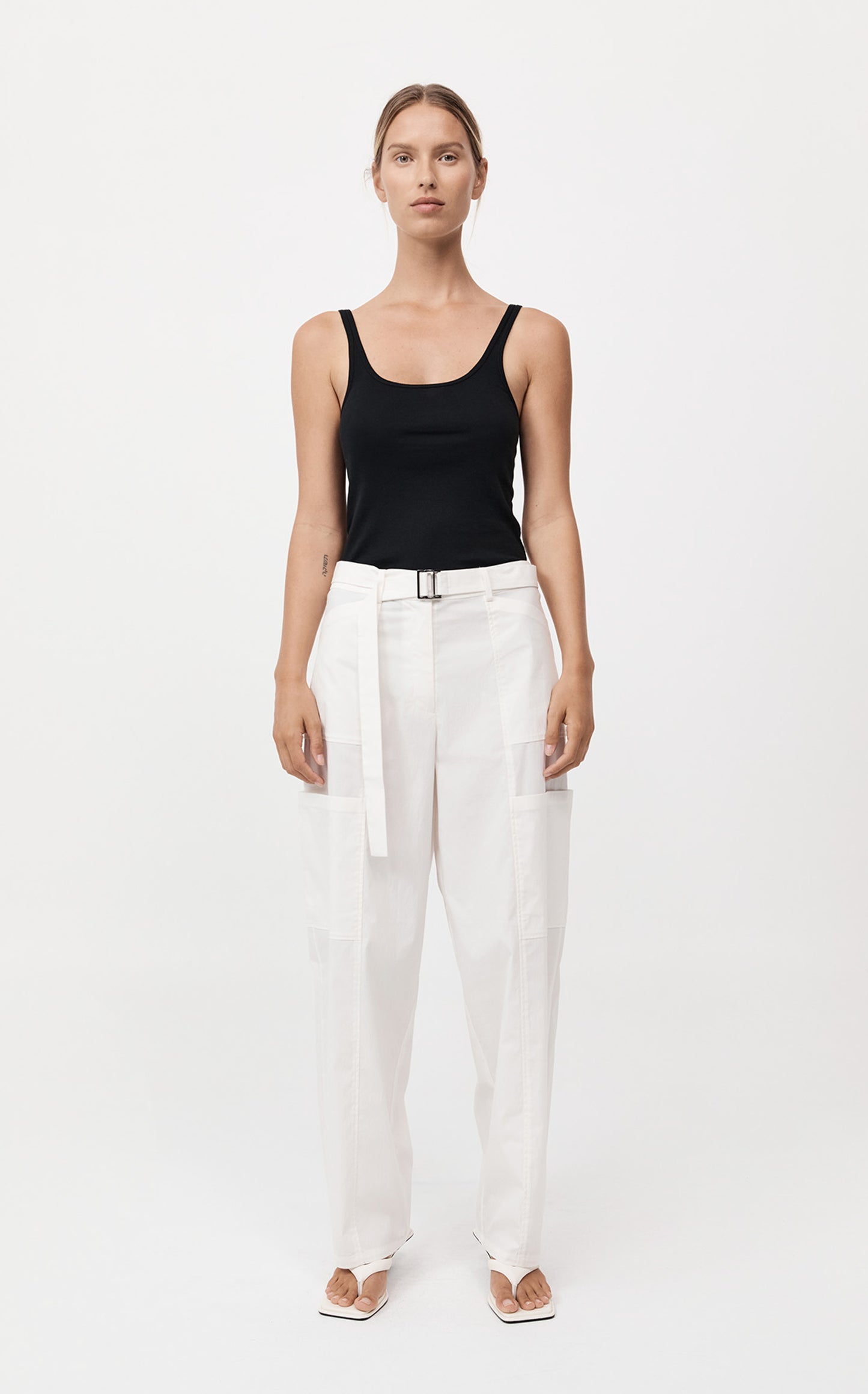 ORGANIC Cotton Slim Scoop Tank - Jet Black