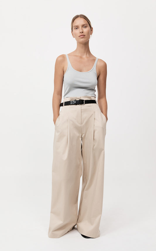 ORGANIC Cotton Slim Scoop Tank - Silver
