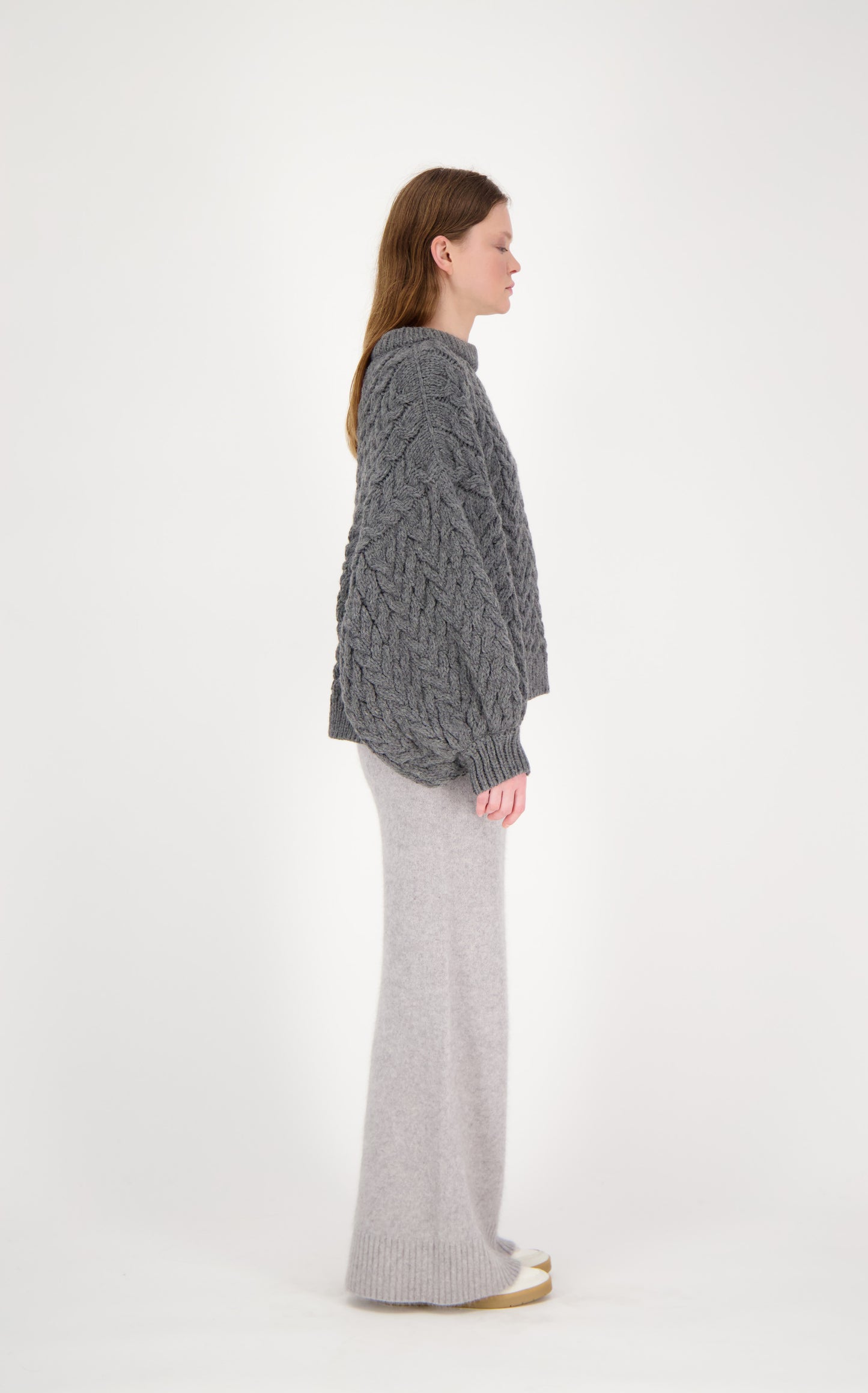 LEXIE Straight Pants - Grey Melange