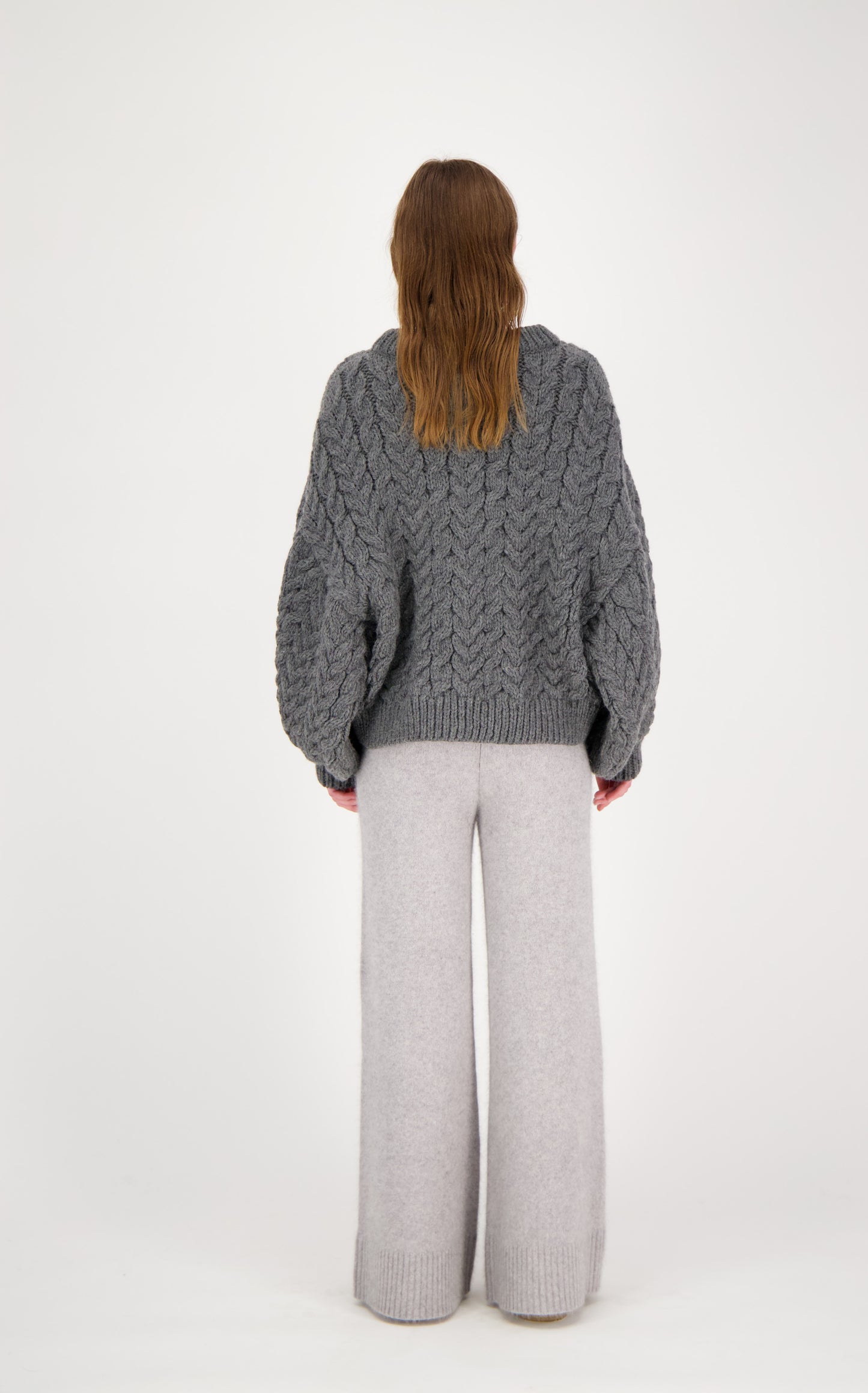 LEXIE Straight Pants - Grey Melange