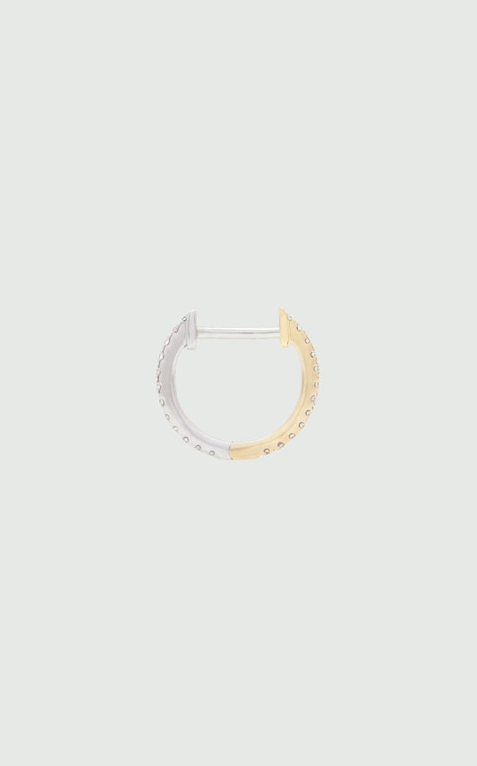 White & Yellow Gold 9mm Hoop