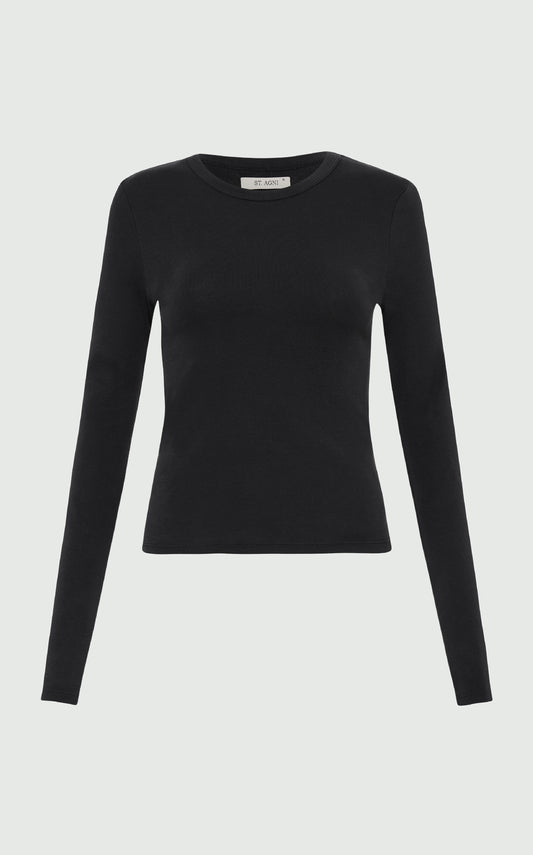 Black ORGANIC Cotton Long Sleeve Top