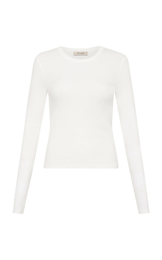 White ORGANIC Cotton Long Sleeve Top