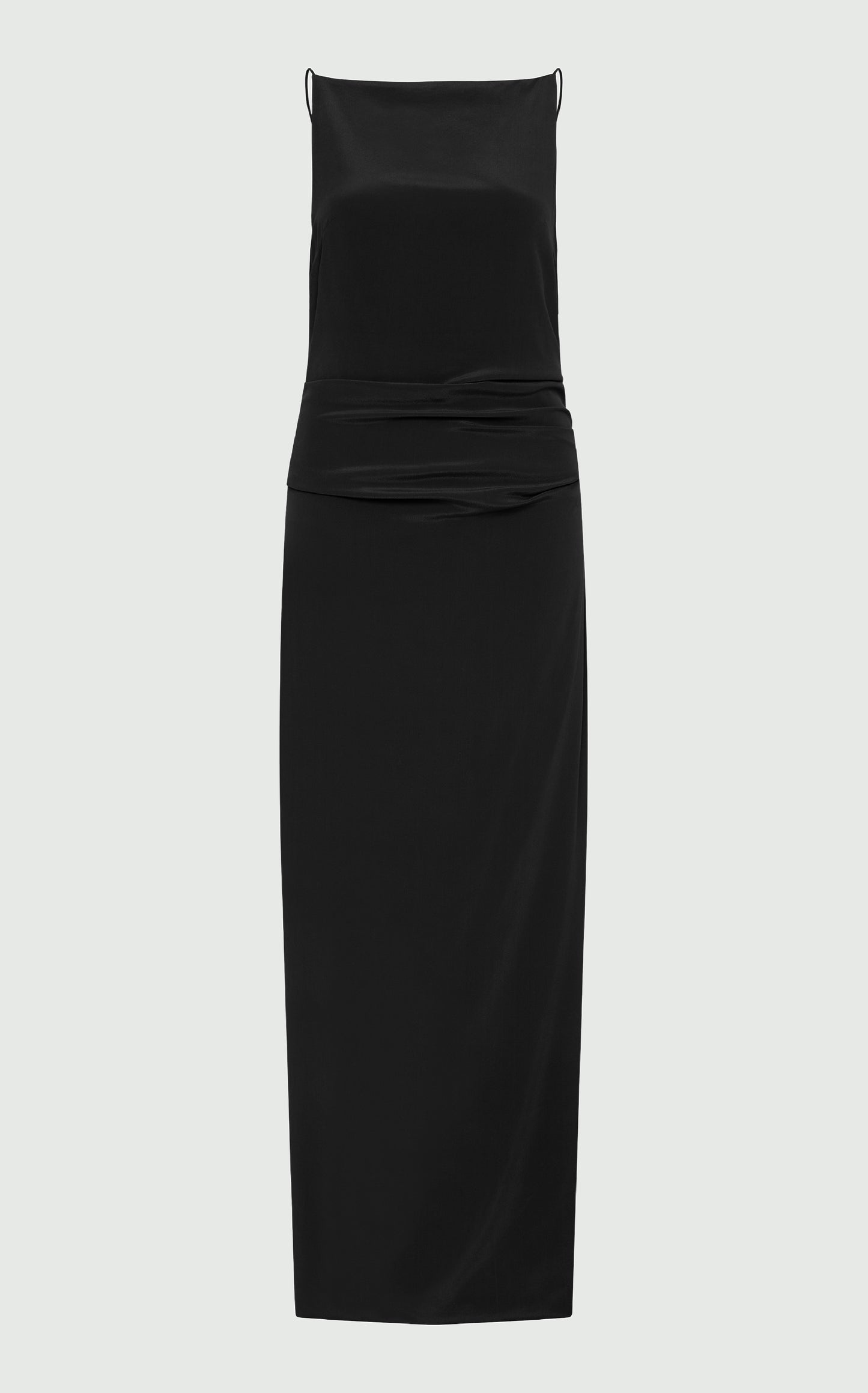 Black Silk TUCK Dress