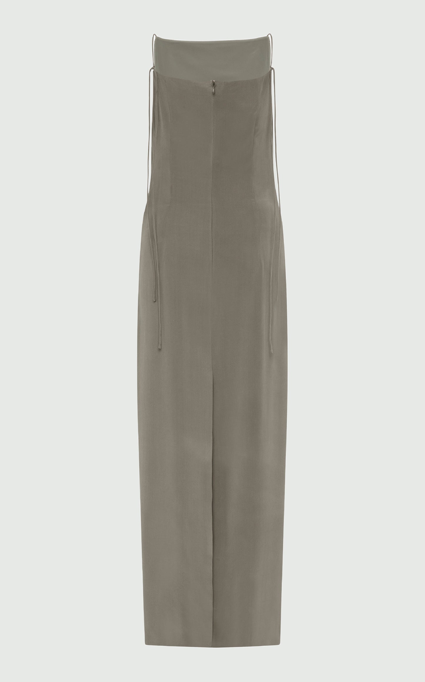 Smokey Olive Silk TUCK Dress