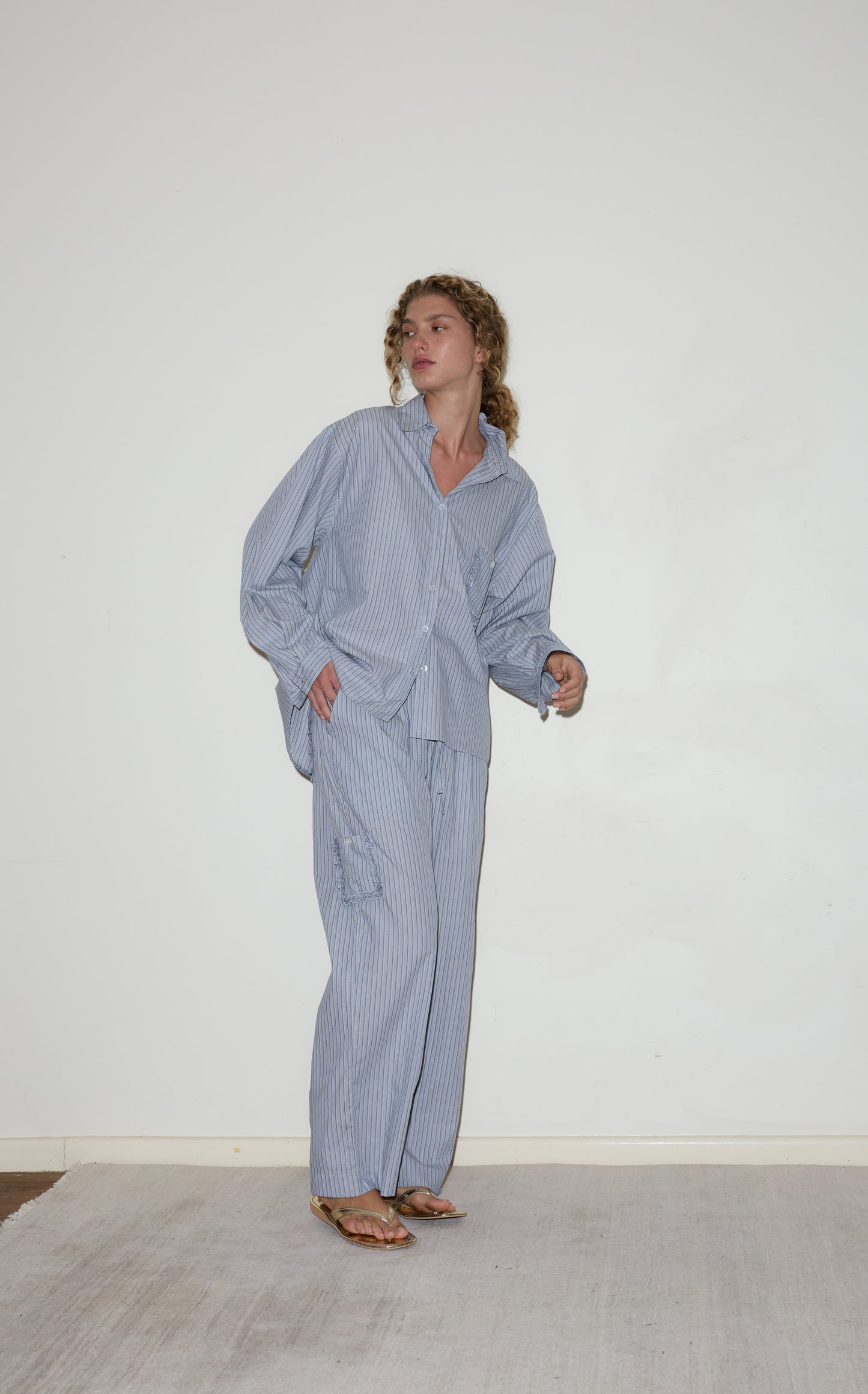 Cotton PAJAMA Set - Glacier Stripe